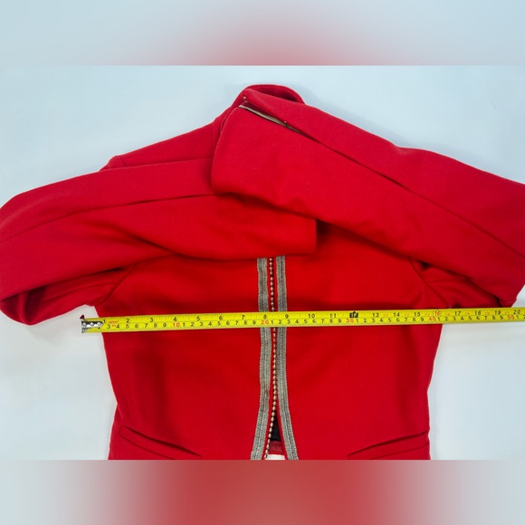 Juicy Couture Jacket Blazer Red Cropped Military Style Asymmetrical Coat Y2K Top - Picture 13 of 17